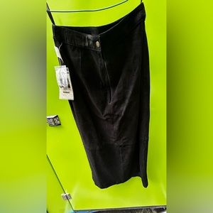 Black Leather Maxi Skirt (Global Identity)